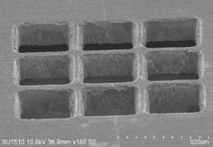 Laser drilling of square shape