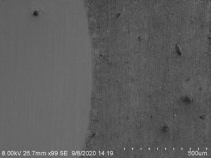 SEM image of Pico IR laser black marking