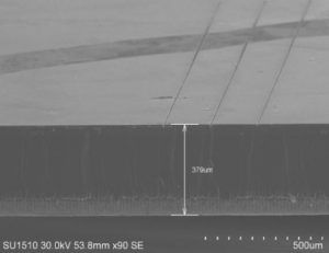 Femtosecond laser scribing of SiC wafer