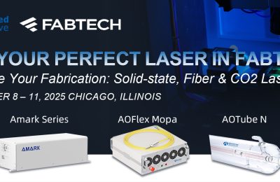 fabtech event page for dpss uv laser, ps laser, fiber mopa and co2 laser