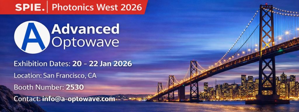 Photonics West 2026 banner for Advanced Optowave
